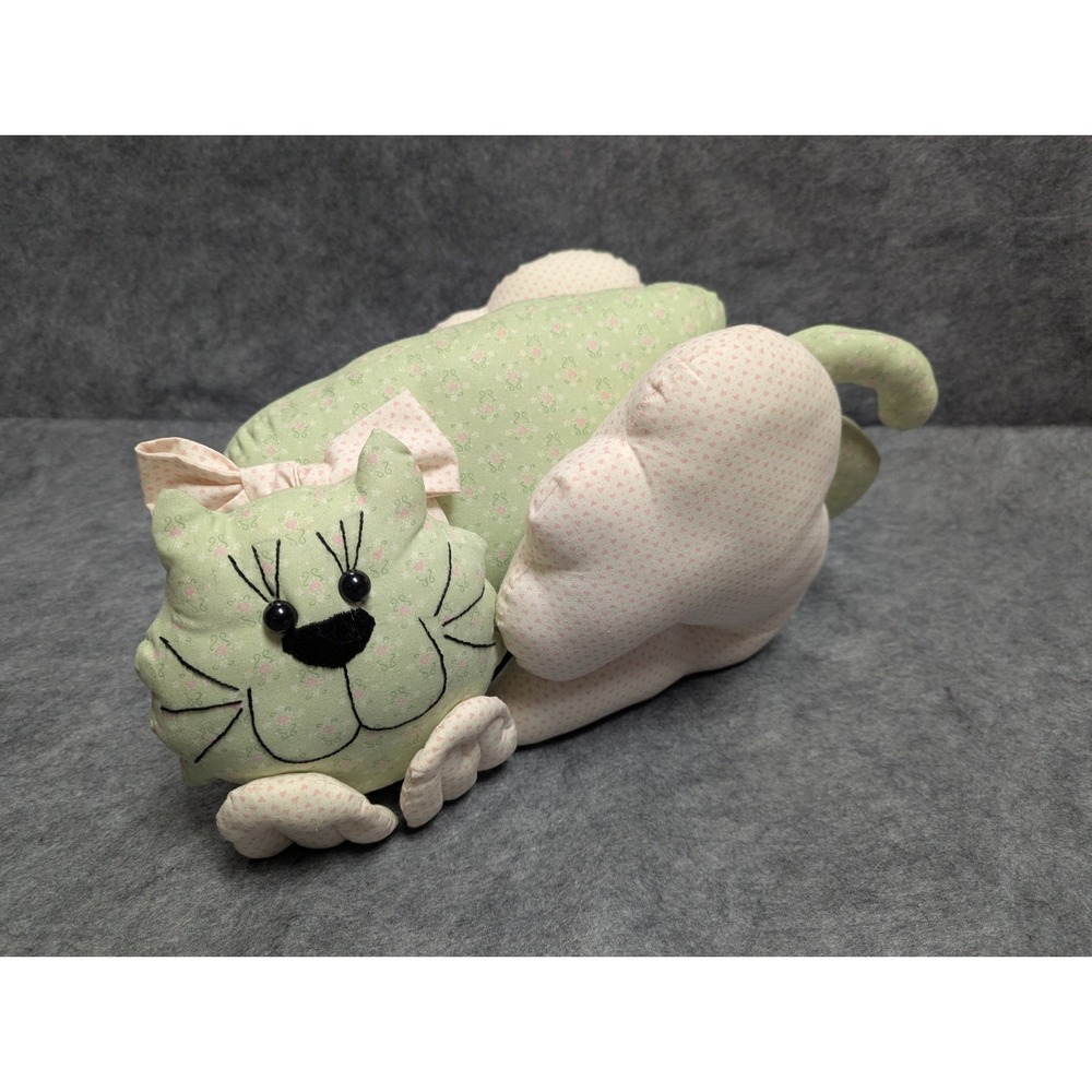 Vtg Handmade Granny's Country Cat Soft Stuffy Door Stop